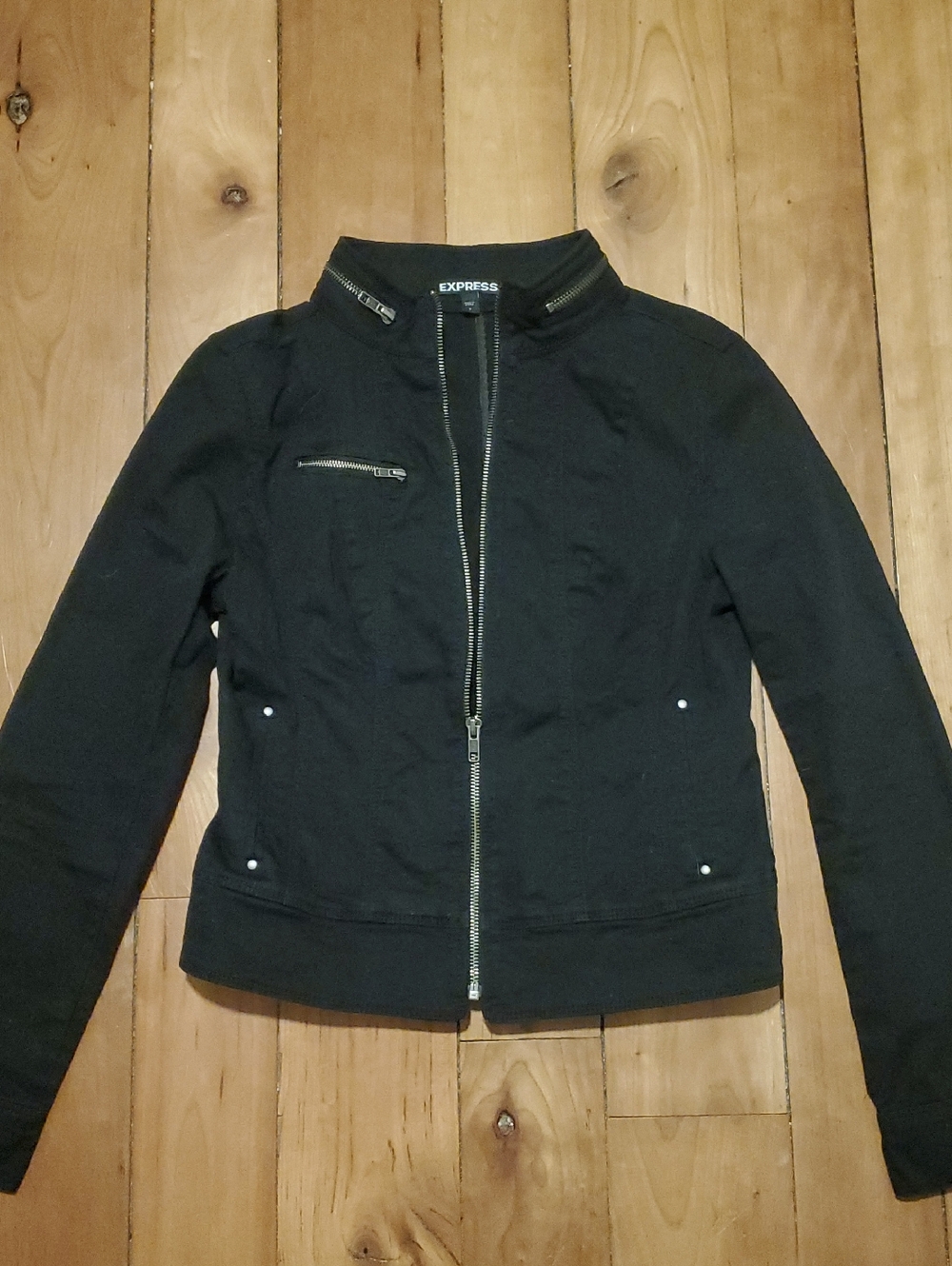 Express Women's Black Zip-Up Moto Jacket